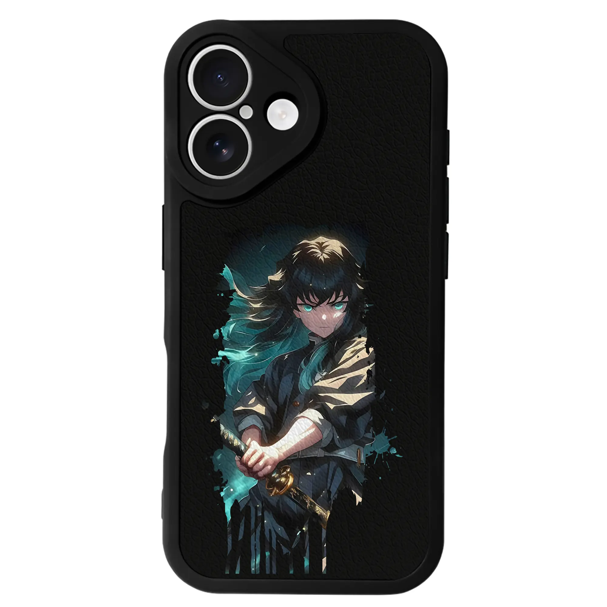 鬼滅の刃 グッズ,時透 無一郎 - IPhone 16シリーズ対応 ・ シリコンスマホケース ・ レザー調 ・ 高精度フィット ・ 耐衝撃 ・ ワイヤレス充電対応 ・ 精密カット